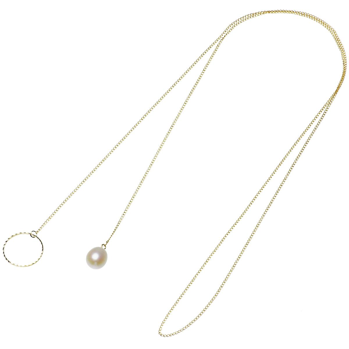 高級 淡水真珠 ロング ラリエットネックレス 約9.0-9.5mm ゴールドフィールド K14GF 結婚式 冠婚葬祭 クリスマス Xmas プレゼント 本真珠 カジュアル 6月誕生石の写真