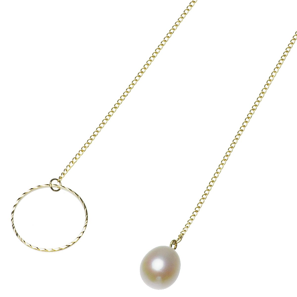 高級 淡水真珠 ロング ラリエットネックレス 約9.0-9.5mm ゴールドフィールド K14GF 結婚式 冠婚葬祭 クリスマス Xmas プレゼント 本真珠 カジュアル 6月誕生石の写真