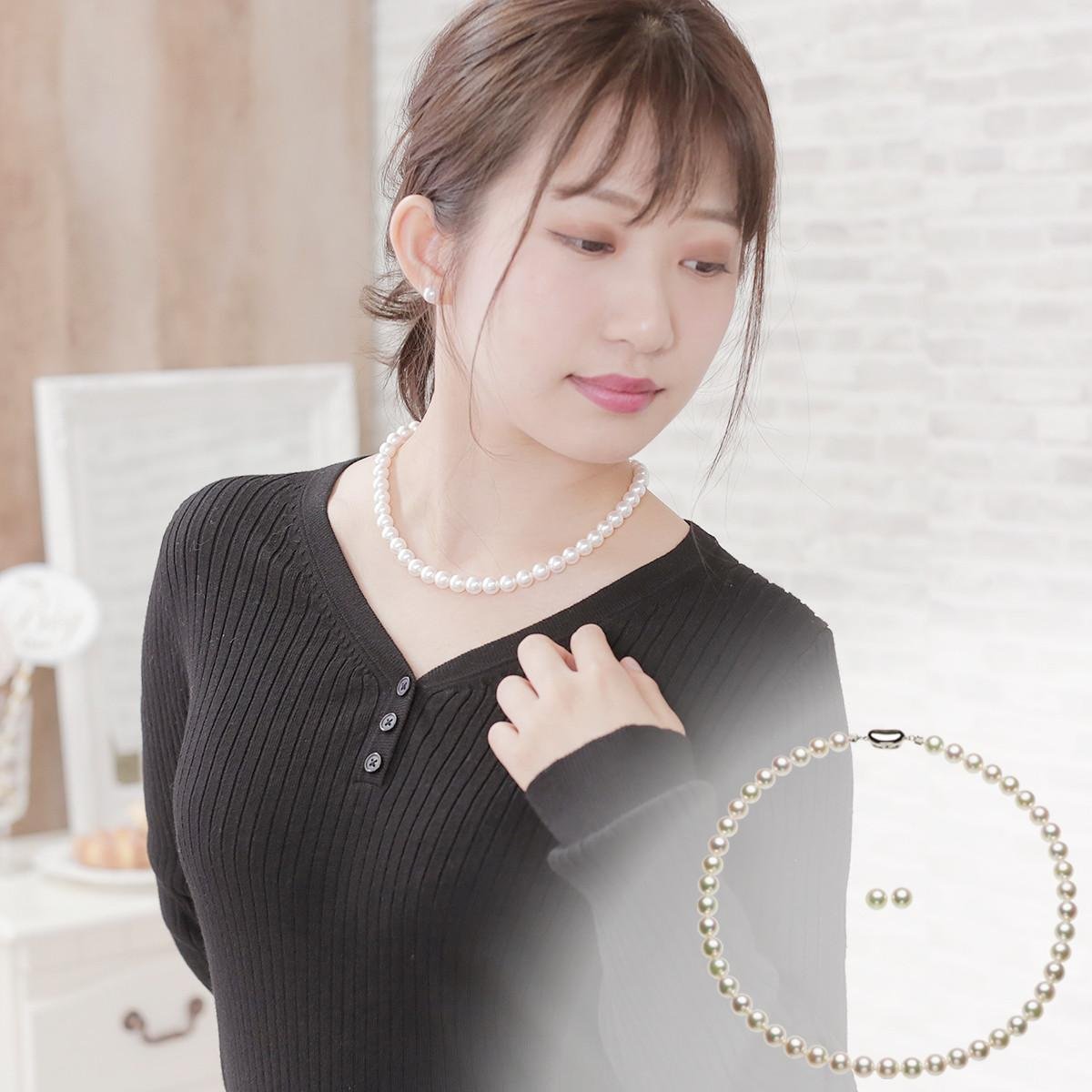 SELECT JEWELRY アコヤパール ペア珠付 ネックレス SV レディース ...