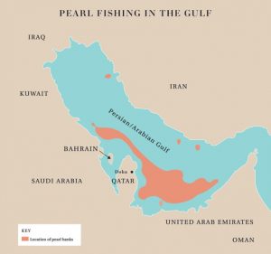 map of pearl fishing in the Gulf 