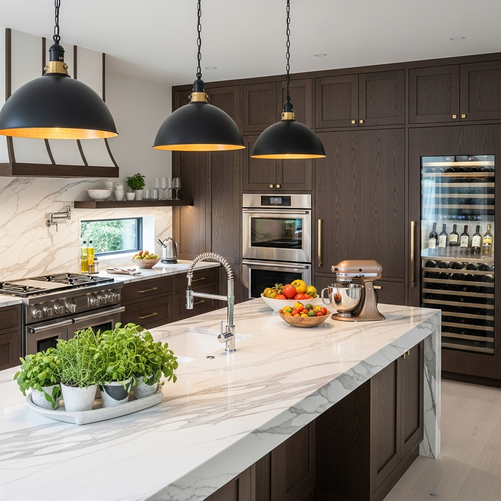 Gourmet chef kitchen with designer details