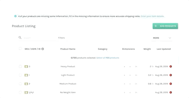 Adding a product listing on Easyship dashboard