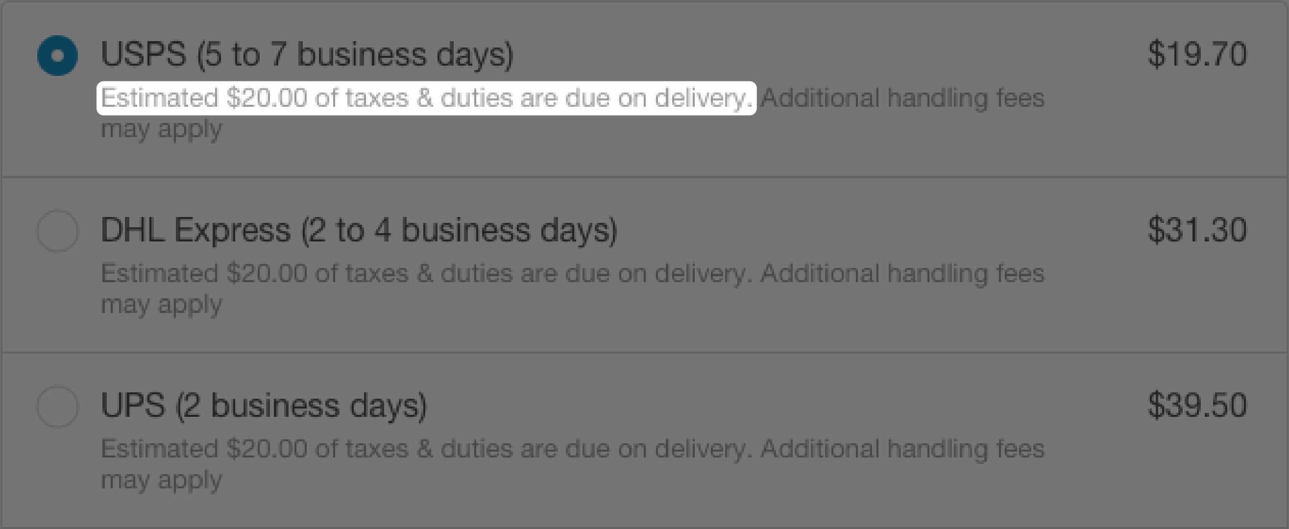 Display taxes and duties on Easyship Checkout Display taxes and duties on Easyship Checkout