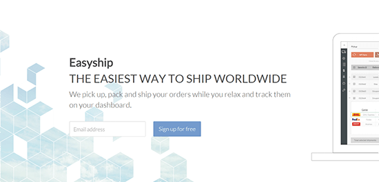 New Easyship landing page