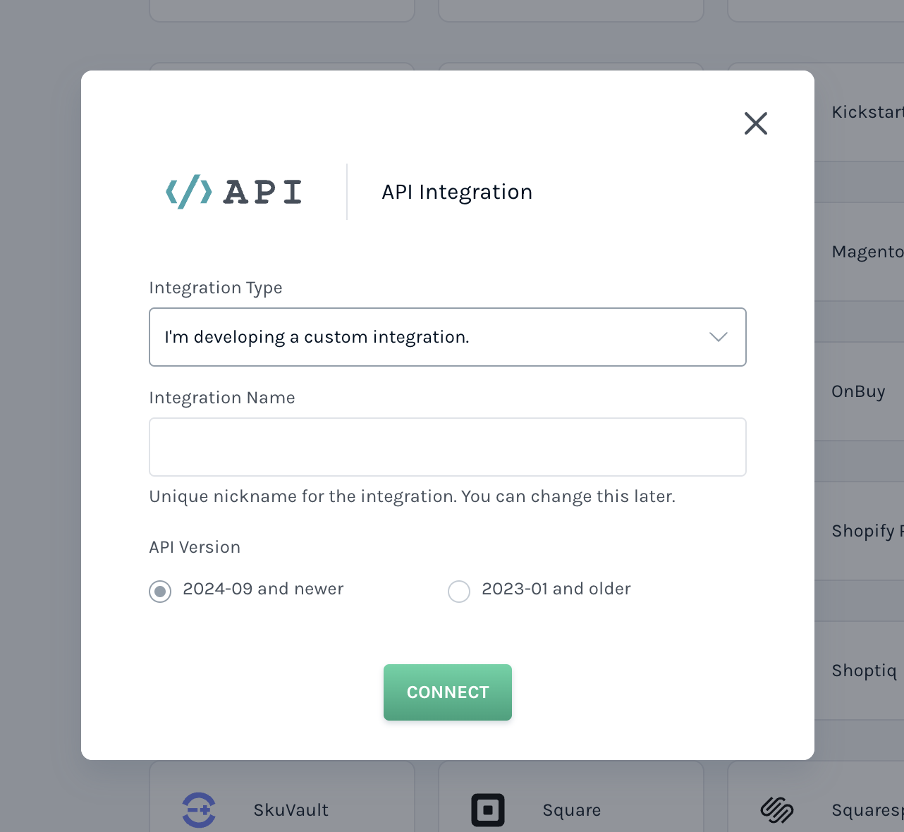 Custom Integration