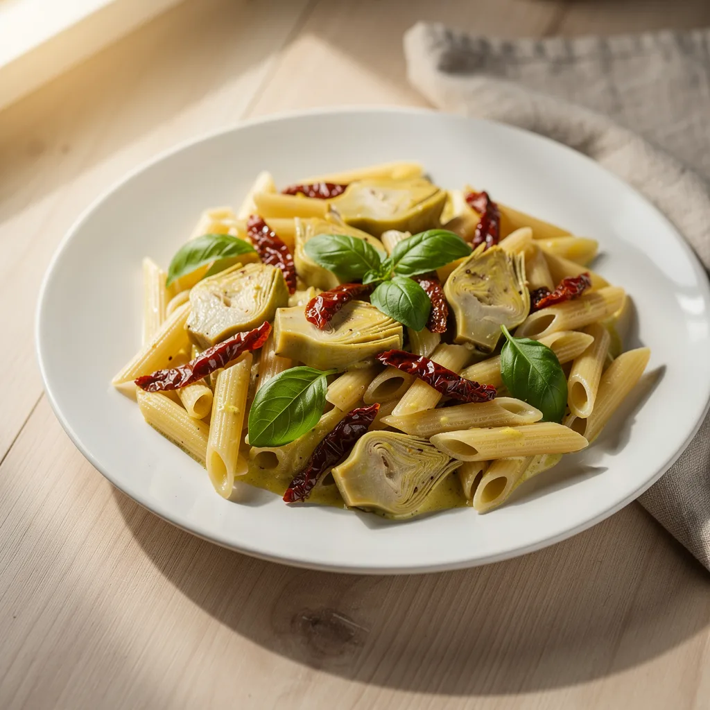 Creamy Lemon Garlic Pasta with Artichokes