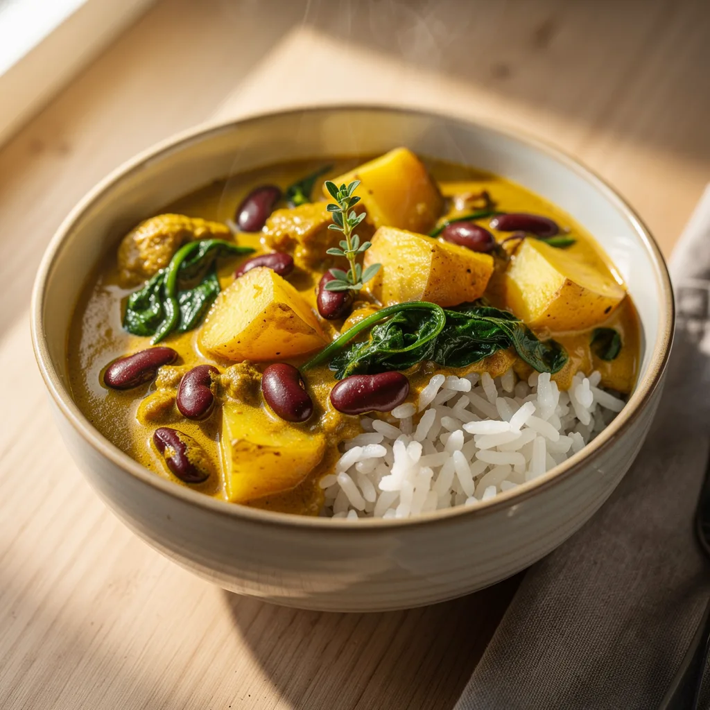 Jamaican Coconut Curry with Kidney Beans