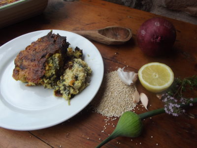 spinach and nutmeg quinoa bake