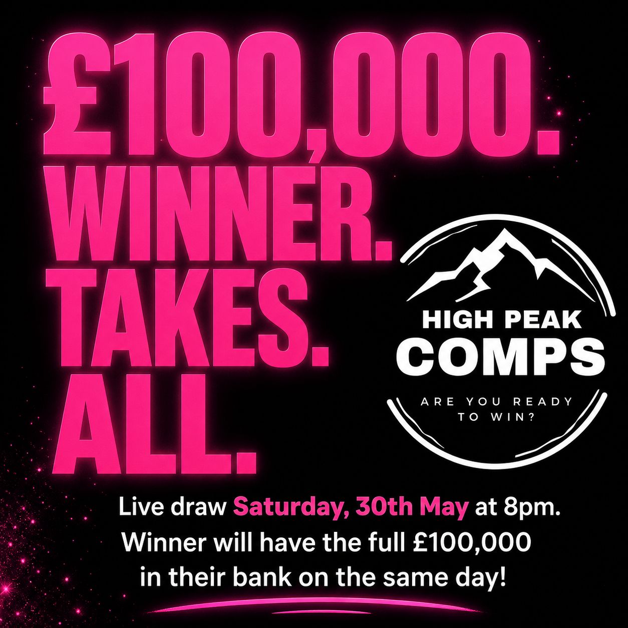 THE BIG ONE. £100,000 WINNER TAKES IT ALL.