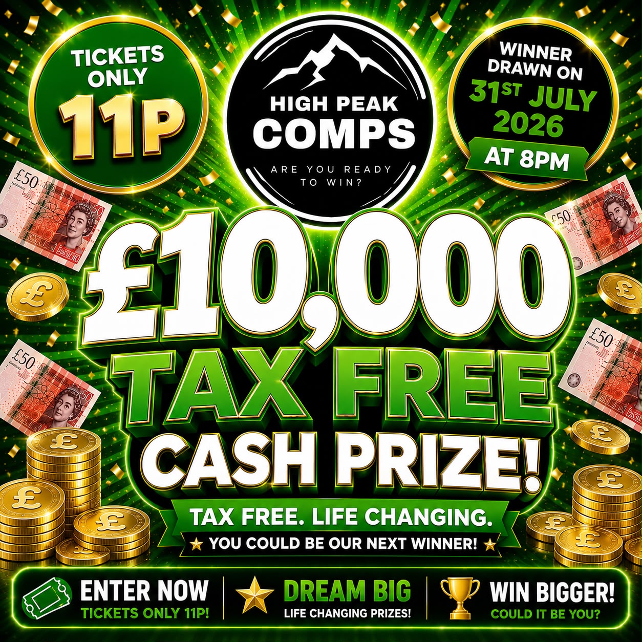 £10,000 FOR JUST 11p!