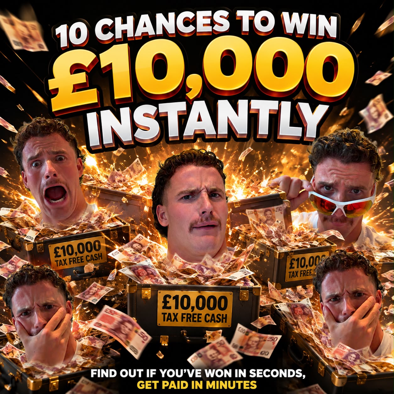 10 CHANCES TO WIN £10,000 CASH INSTANTLY
