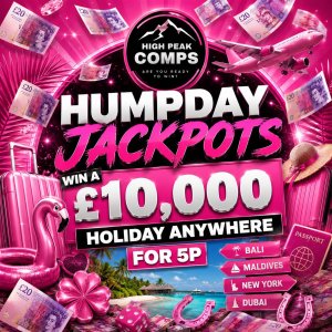 HUMPDAY JACKPOTS - £10,000 HOLIDAY ANYWHERE FOR 5p!