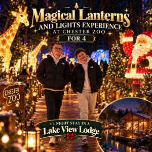 Chester Zoo Lake View Lodge and Lights Experience for 4!