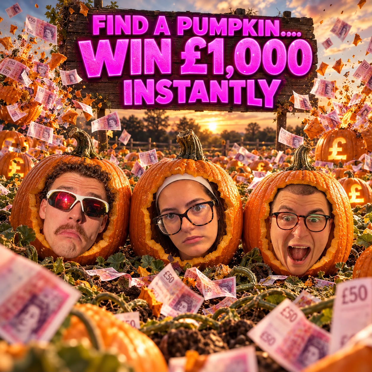 FIND A PUMPKIN, WIN £1,000 INSTANTLY!
