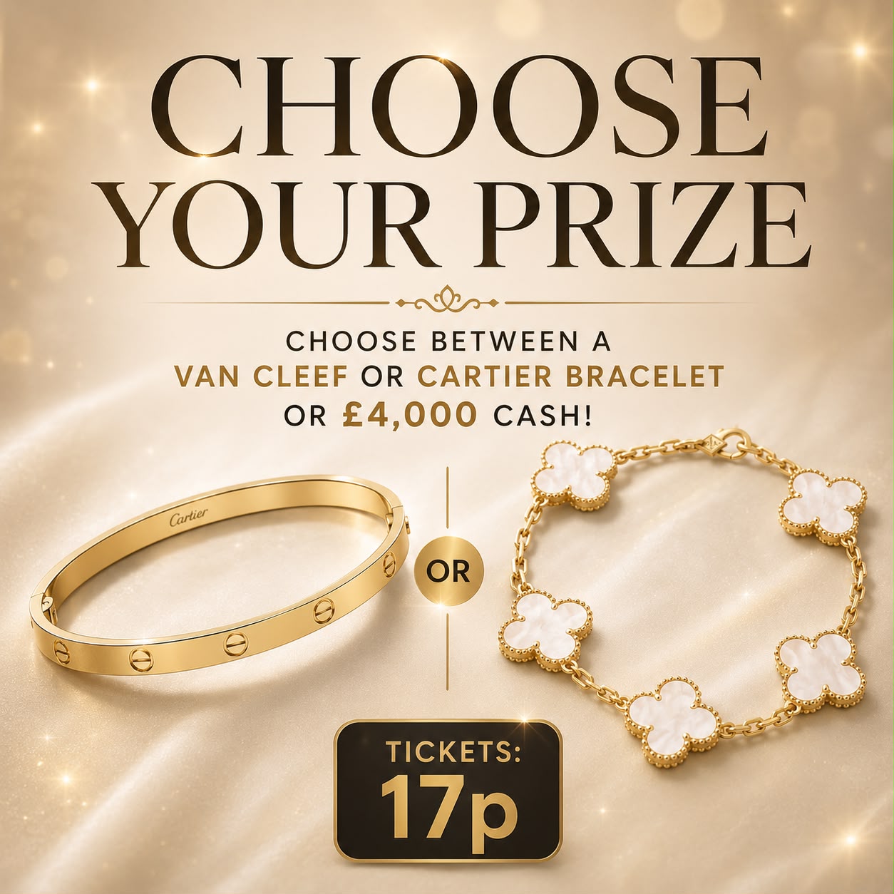 WIN A VAN CLEEF OR CARTIER BRACELET!