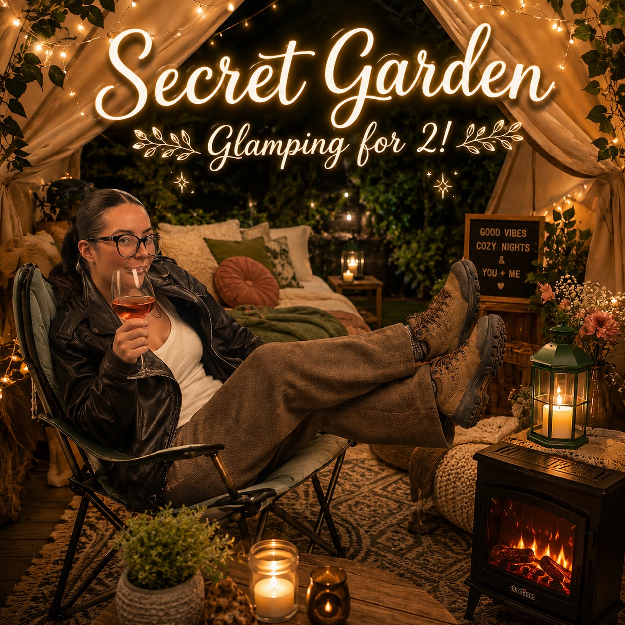 Secret Garden Glamping for 2!