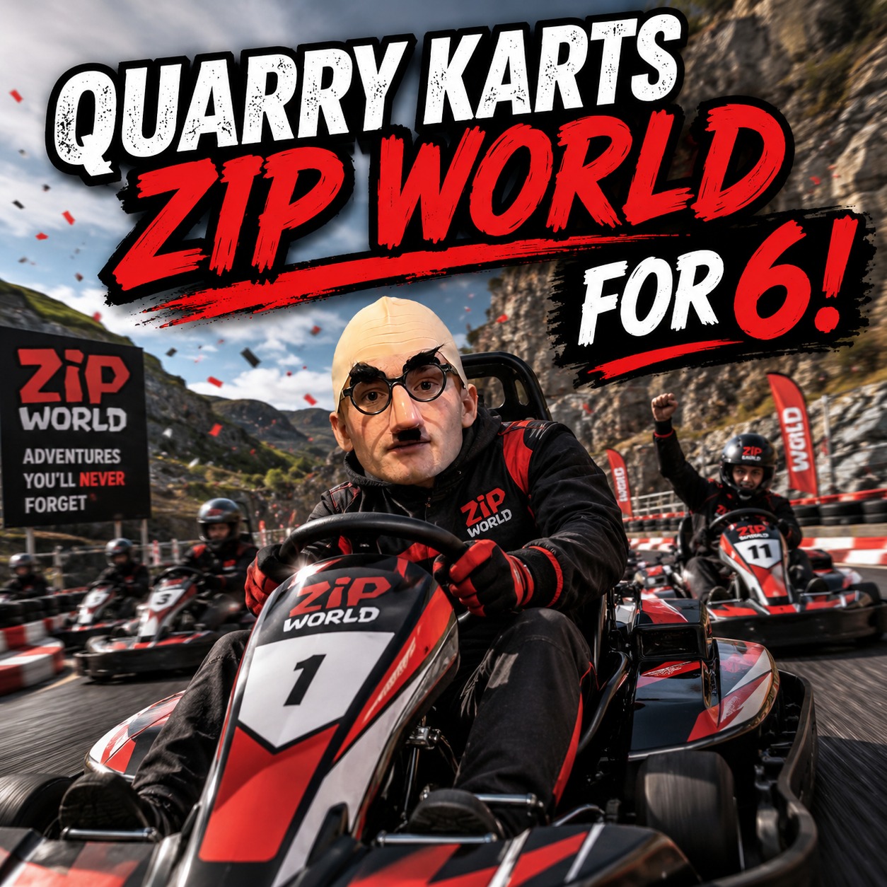 Quarry Karts Zip World for 6!