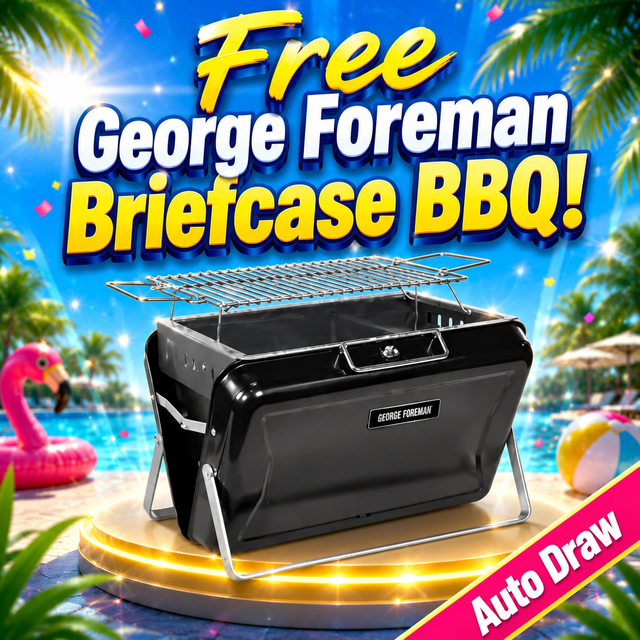 Free George Foreman Briefcase BBQ - Auto Draw