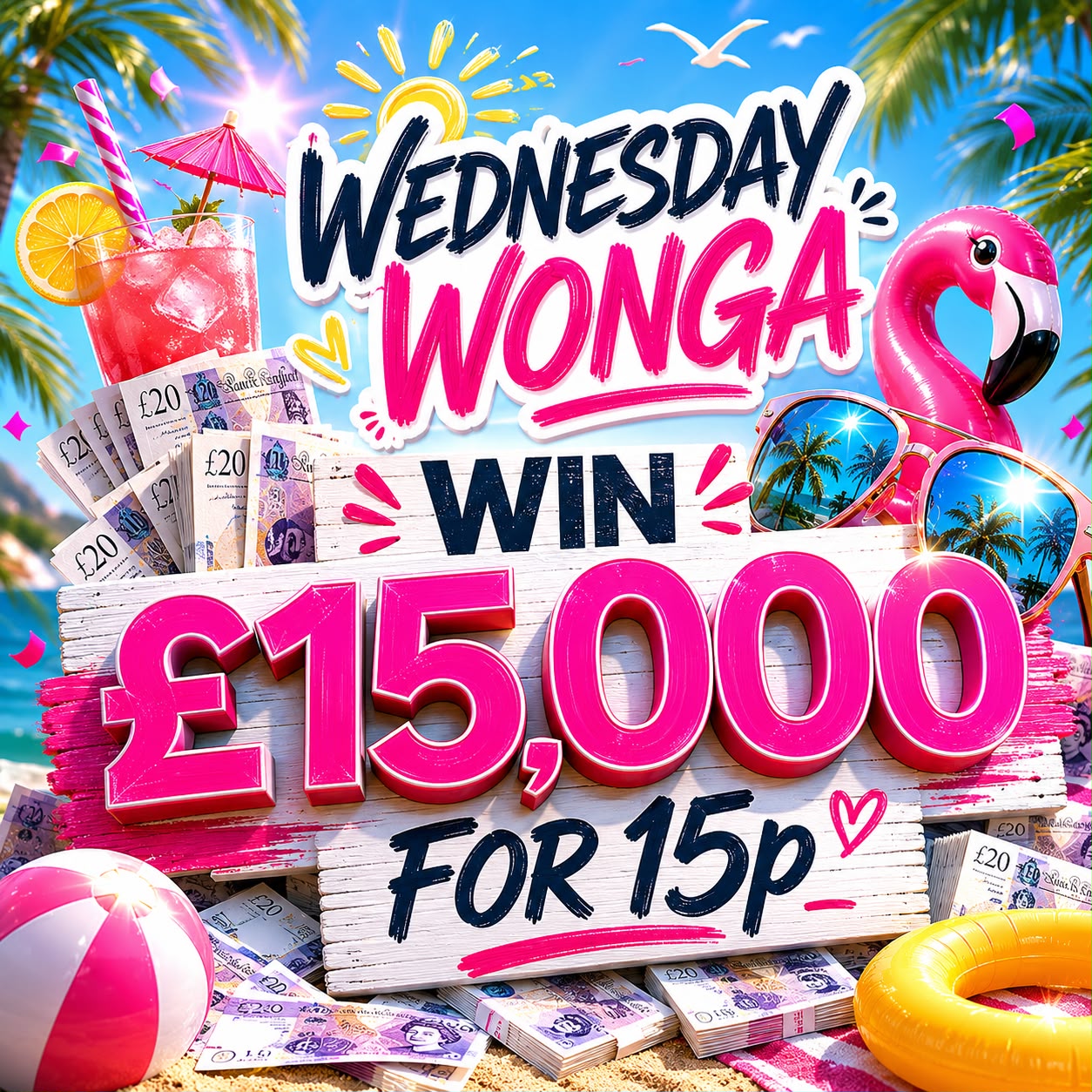 WEDNESDAY WONGA £15,000 FOR 15p!