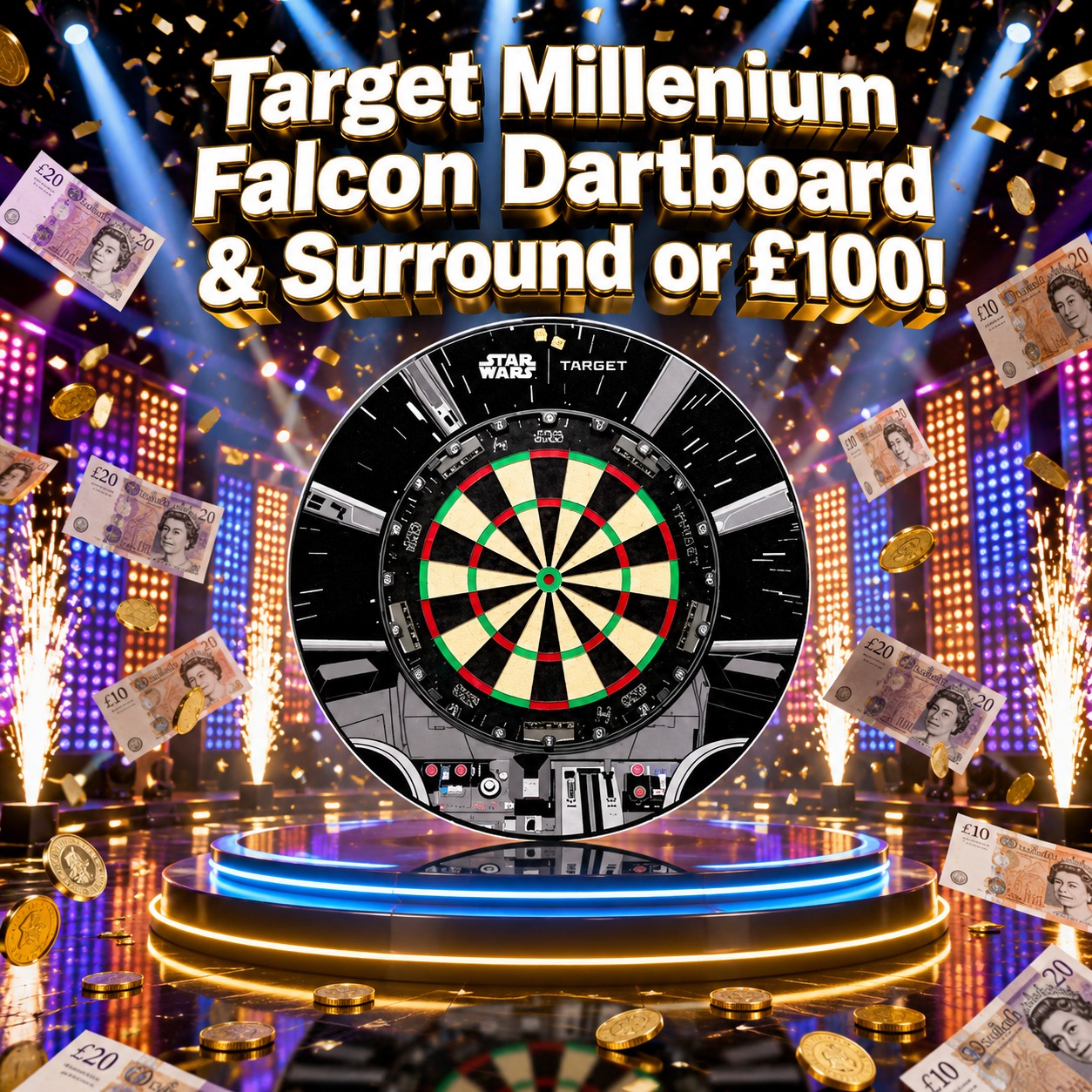 TARGET Millenium Falcon Dartboard & Surround or £100!