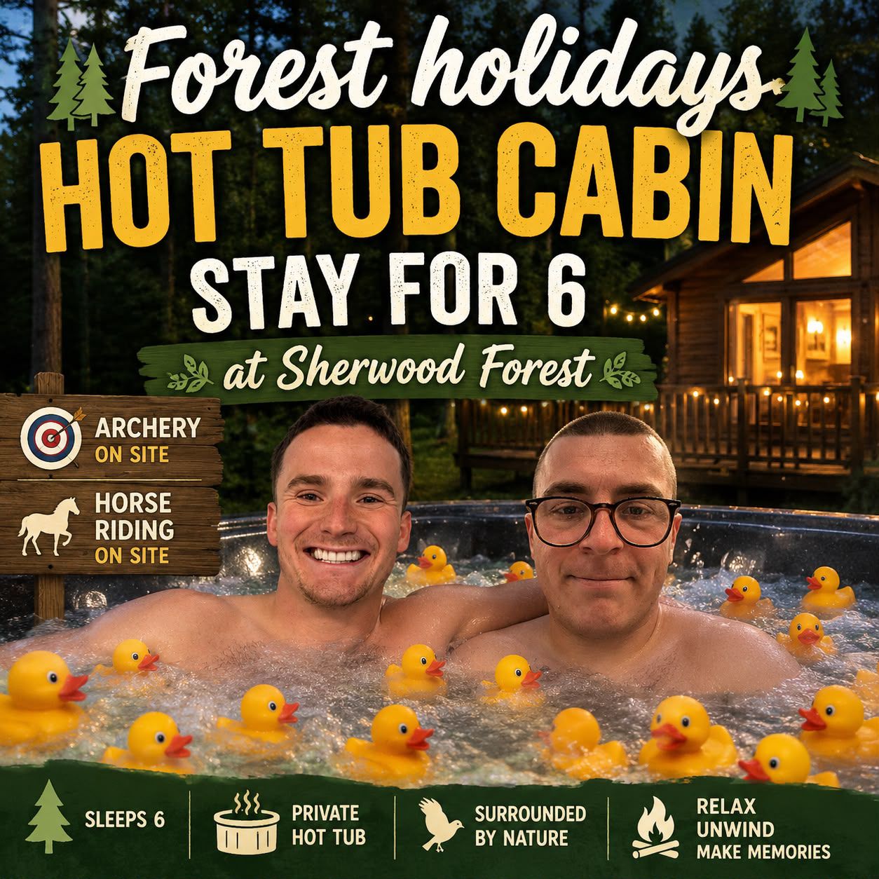 Forest Holidays Hot Tub Cabin Stay for 6!