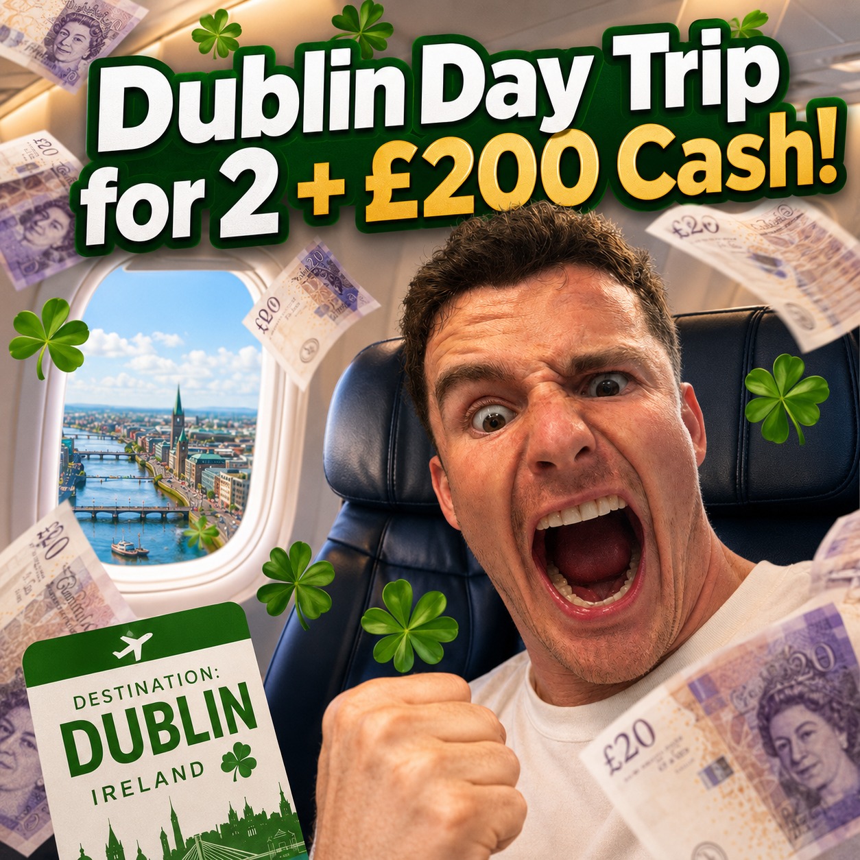 Dublin Day Trip for 2 & £200 Spending Money!
