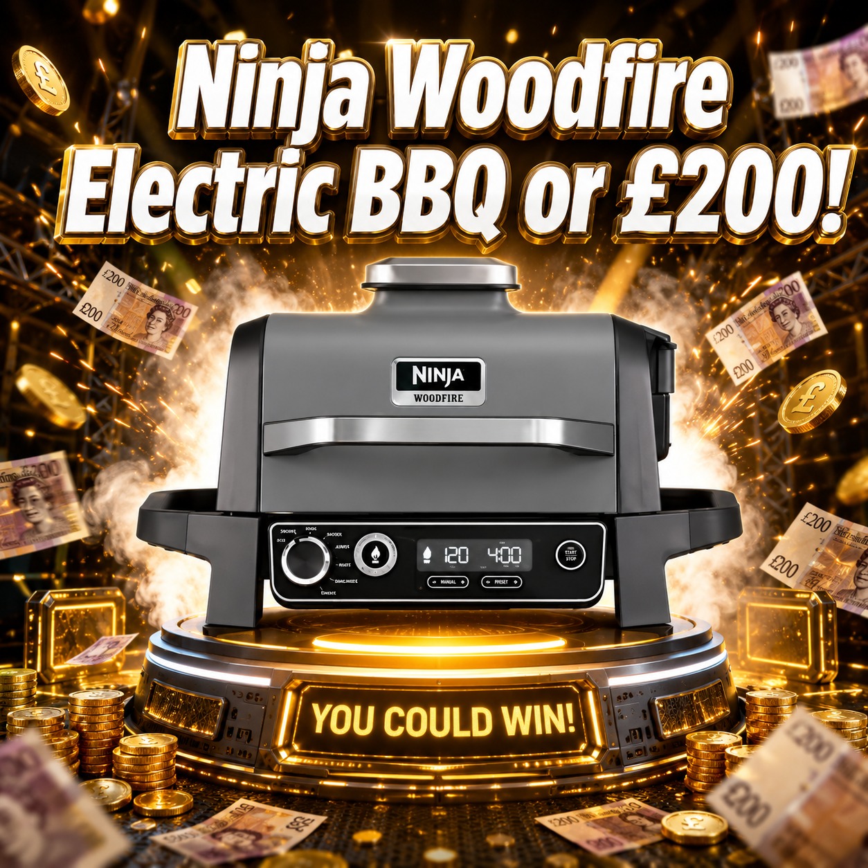 Ninja Woodfire Electric BBQ or £200!