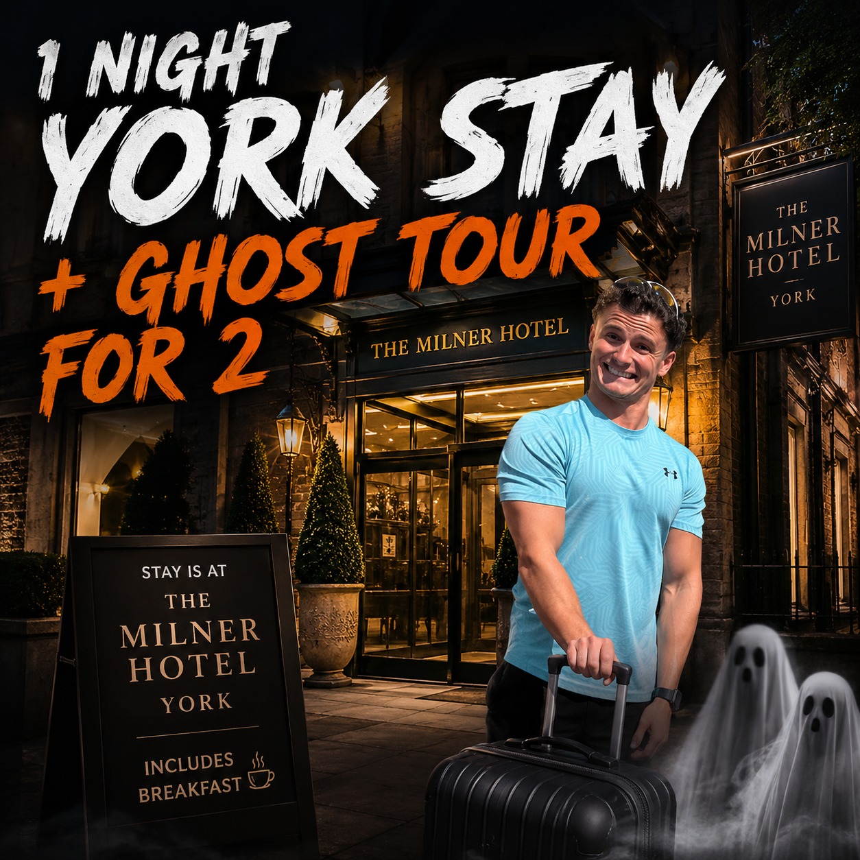 1 Night York Stay and Ghost Tour for 2!