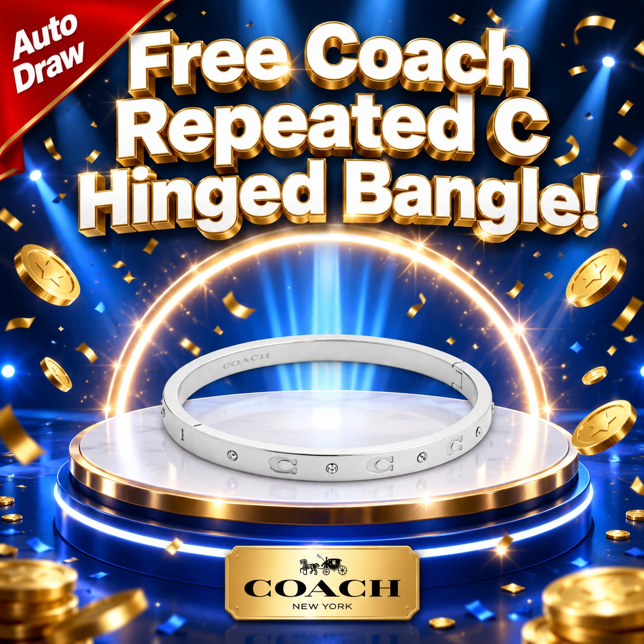 Free Coach Repeated C Hinged Bangle! - Auto Draw