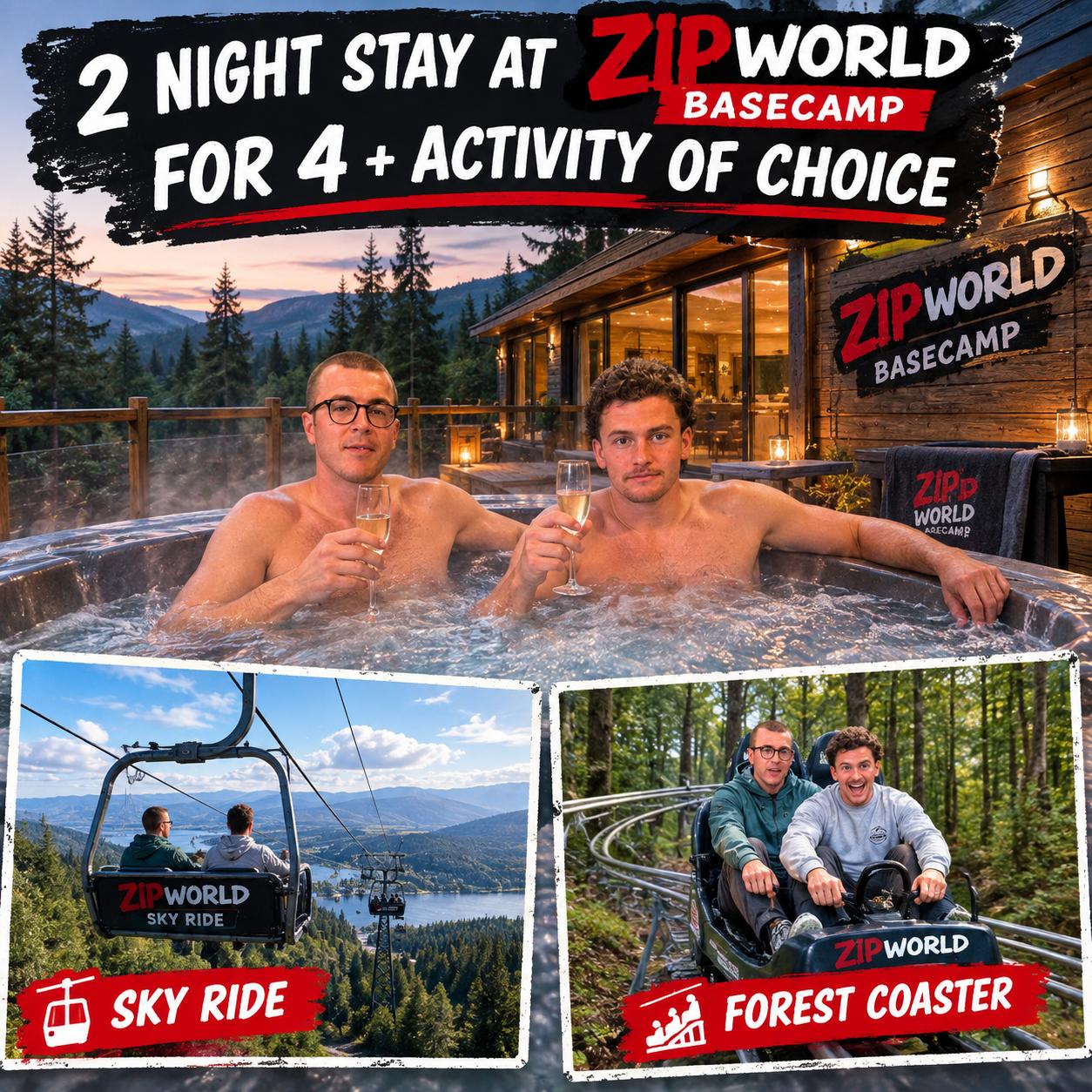 2 Night Stay at ZipWorld with Activity of Choice!
