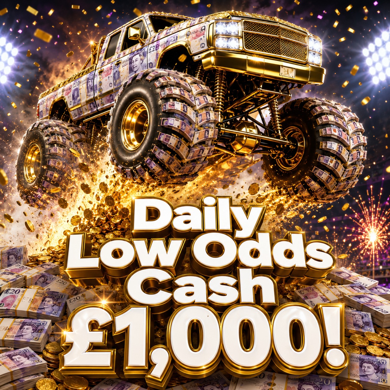 Daily Low Odds Cash - £1,000! #74