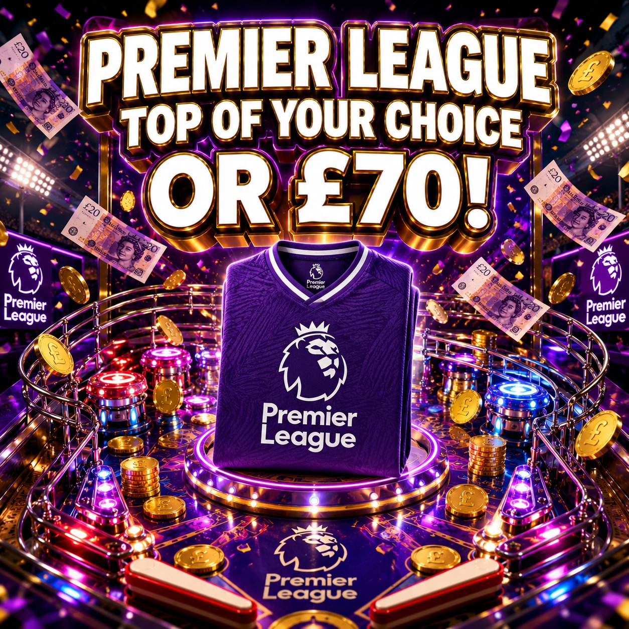 Premier League Top of Your Choice or £70!