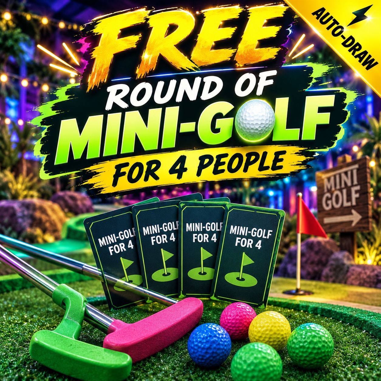 Free Mini Golf For 4 People! - Auto Draw #2