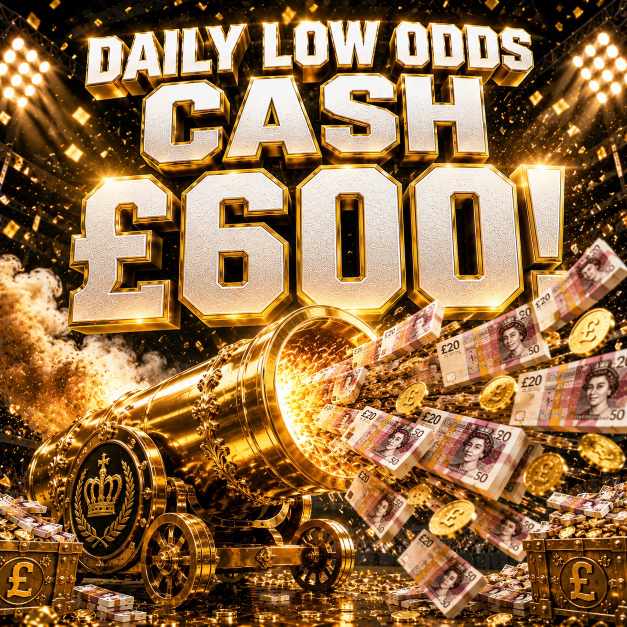 Daily Low Odds Cash - £600! #75