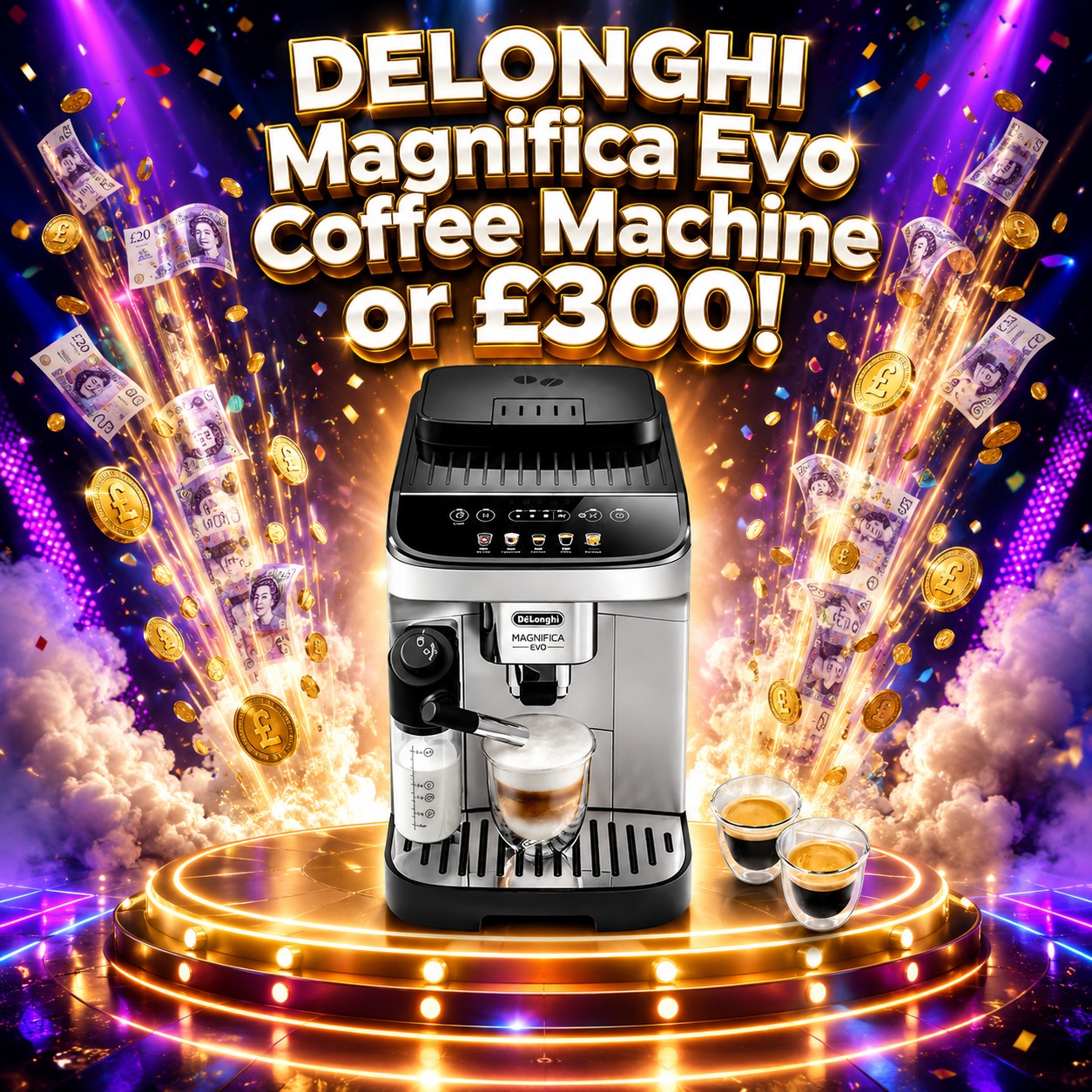 Delonghi Magnifica Evo Coffee Machine or £300!