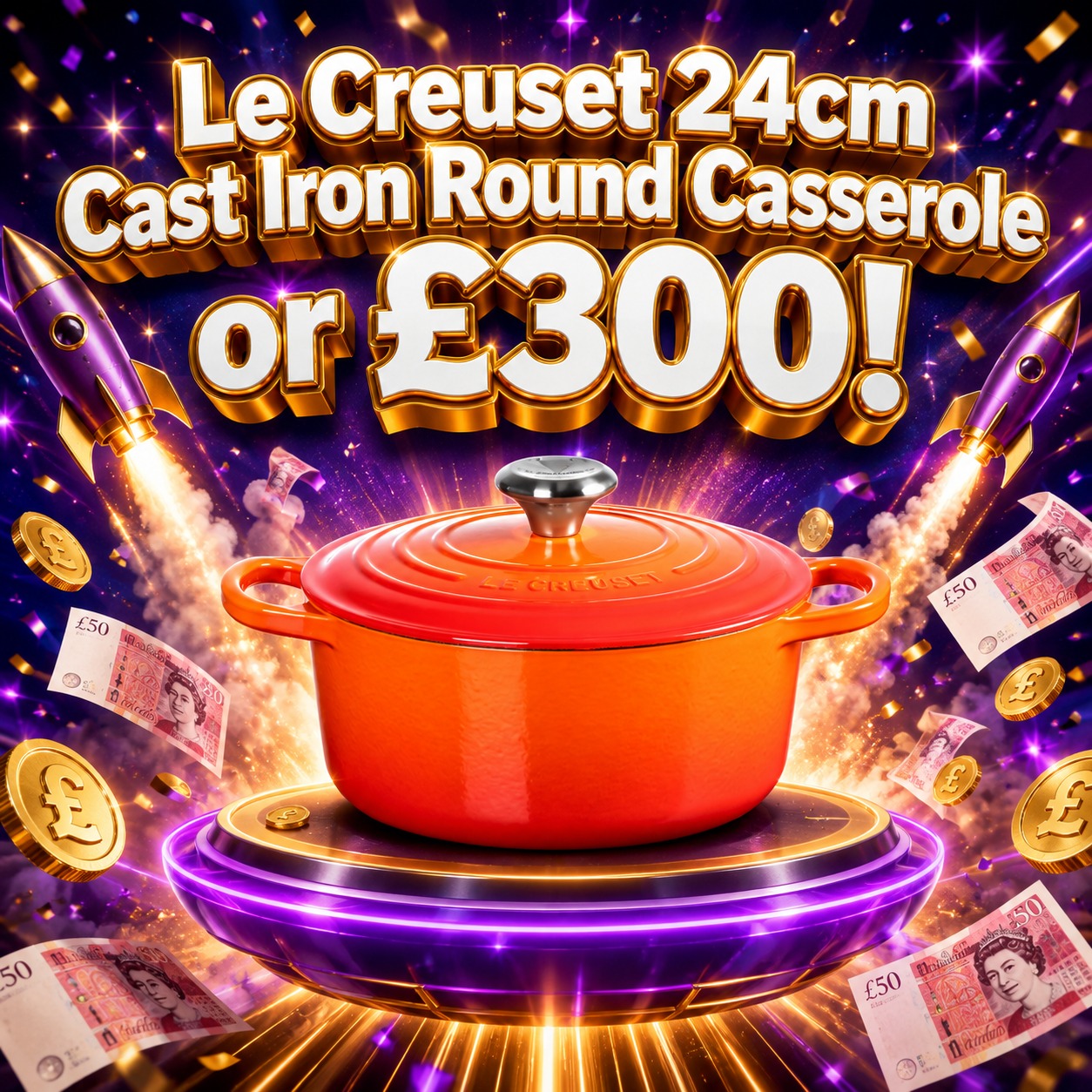 Le Creuset Cast Iron Round Casserole or £300!