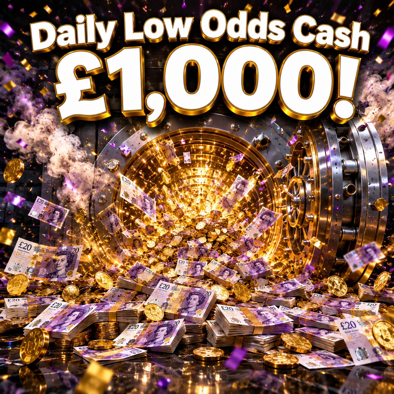 Daily Low Odds Cash - £1,000! #78