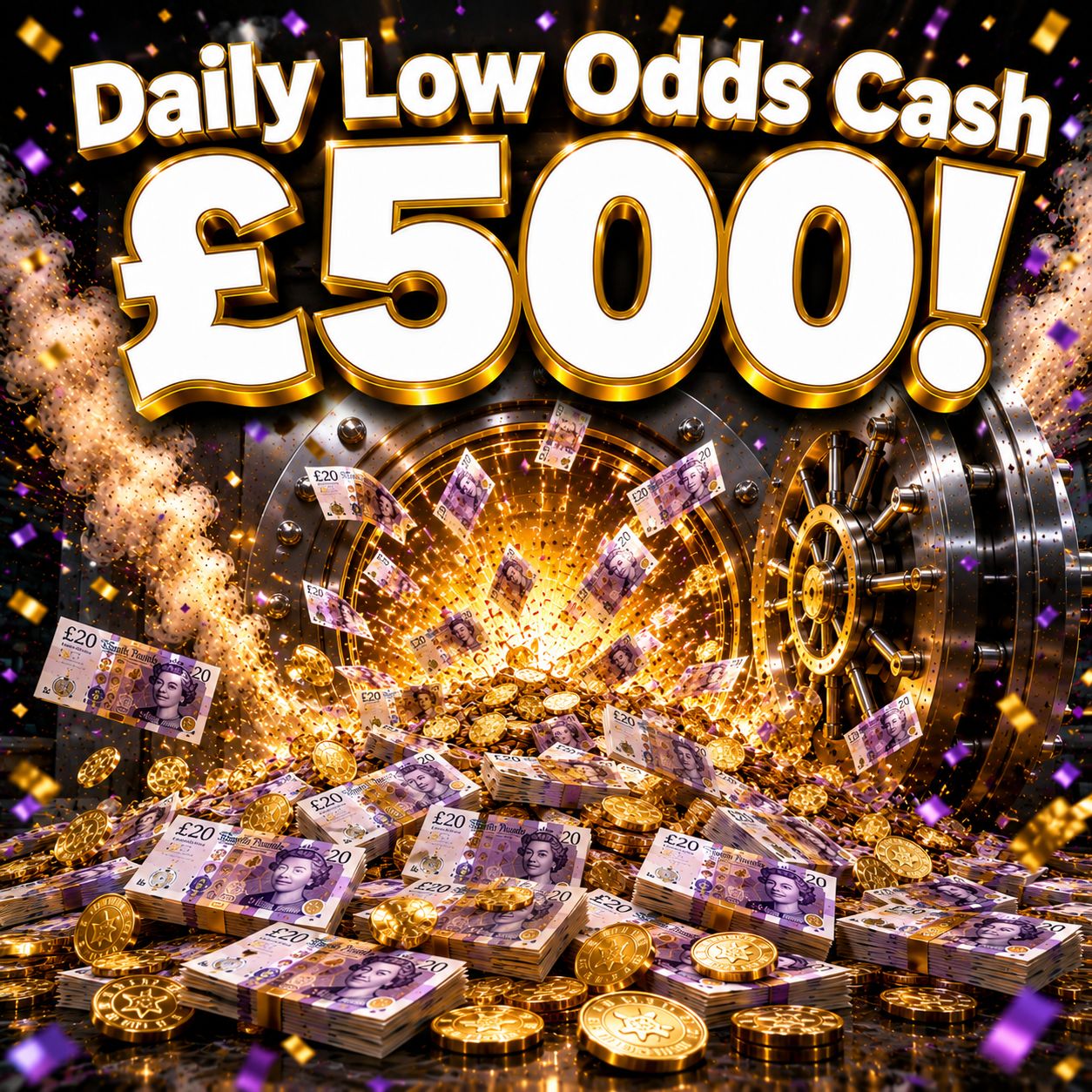 Daily Low Odds Cash - £500! #78
