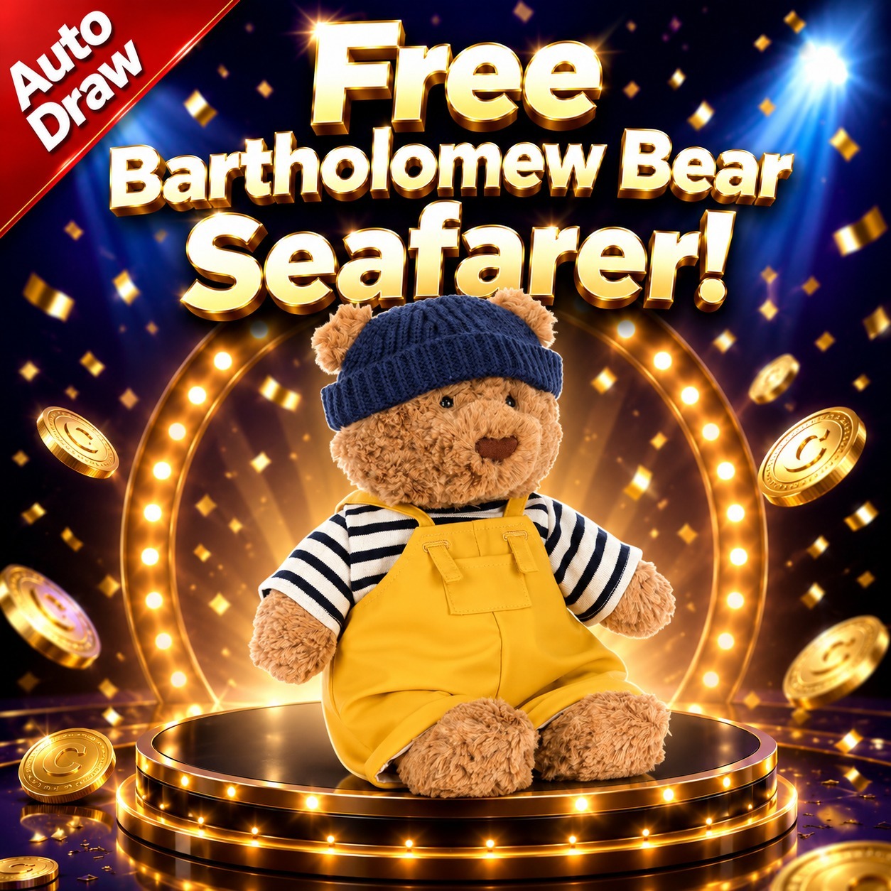 Free Bartholomew Bear Seafarer! - Auto Draw #3