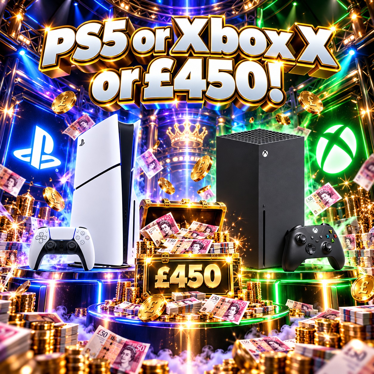 PS5 or Xbox X or £450!