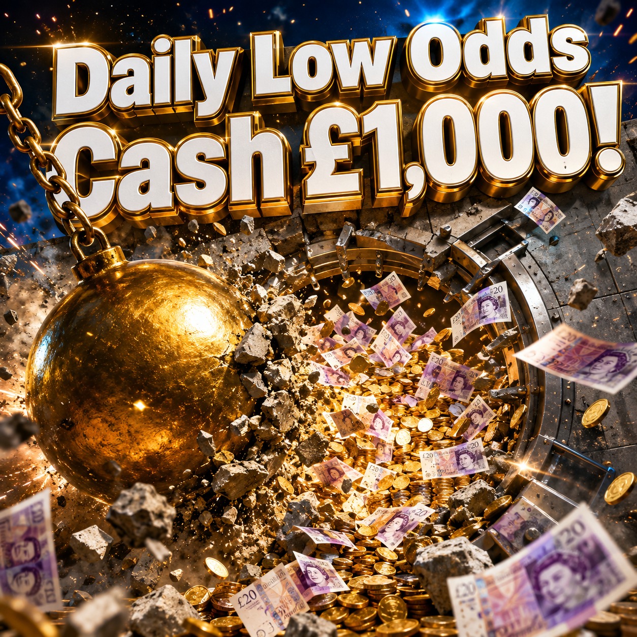 Daily Low Odds Cash - £1,000! #81
