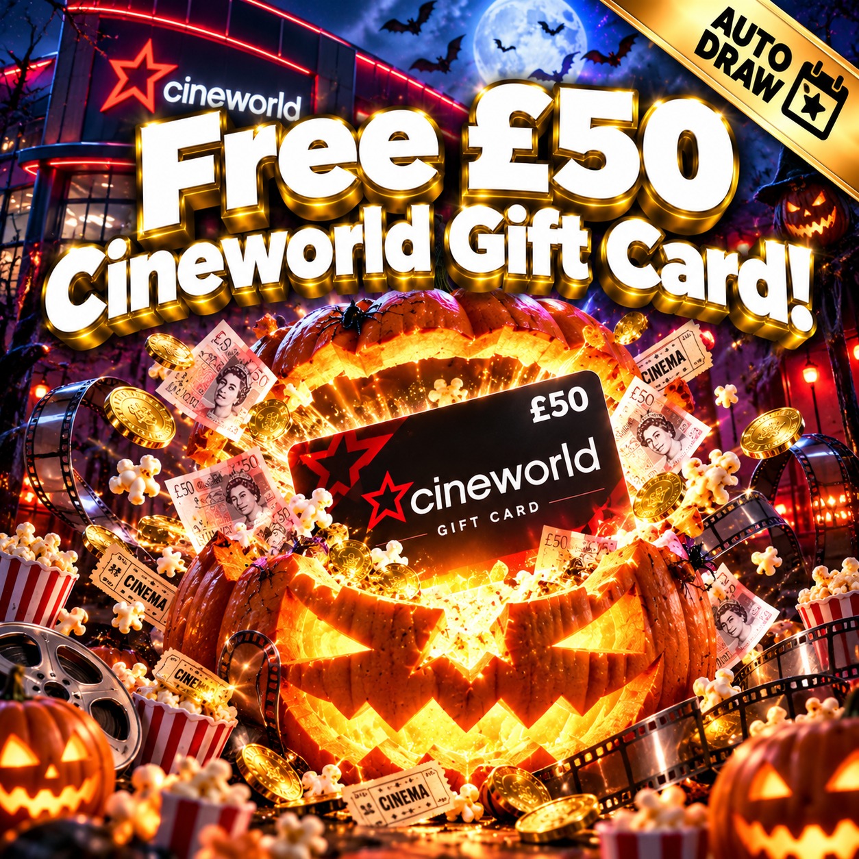 Free £50 Cineworld Gift Card! - Auto Draw #8