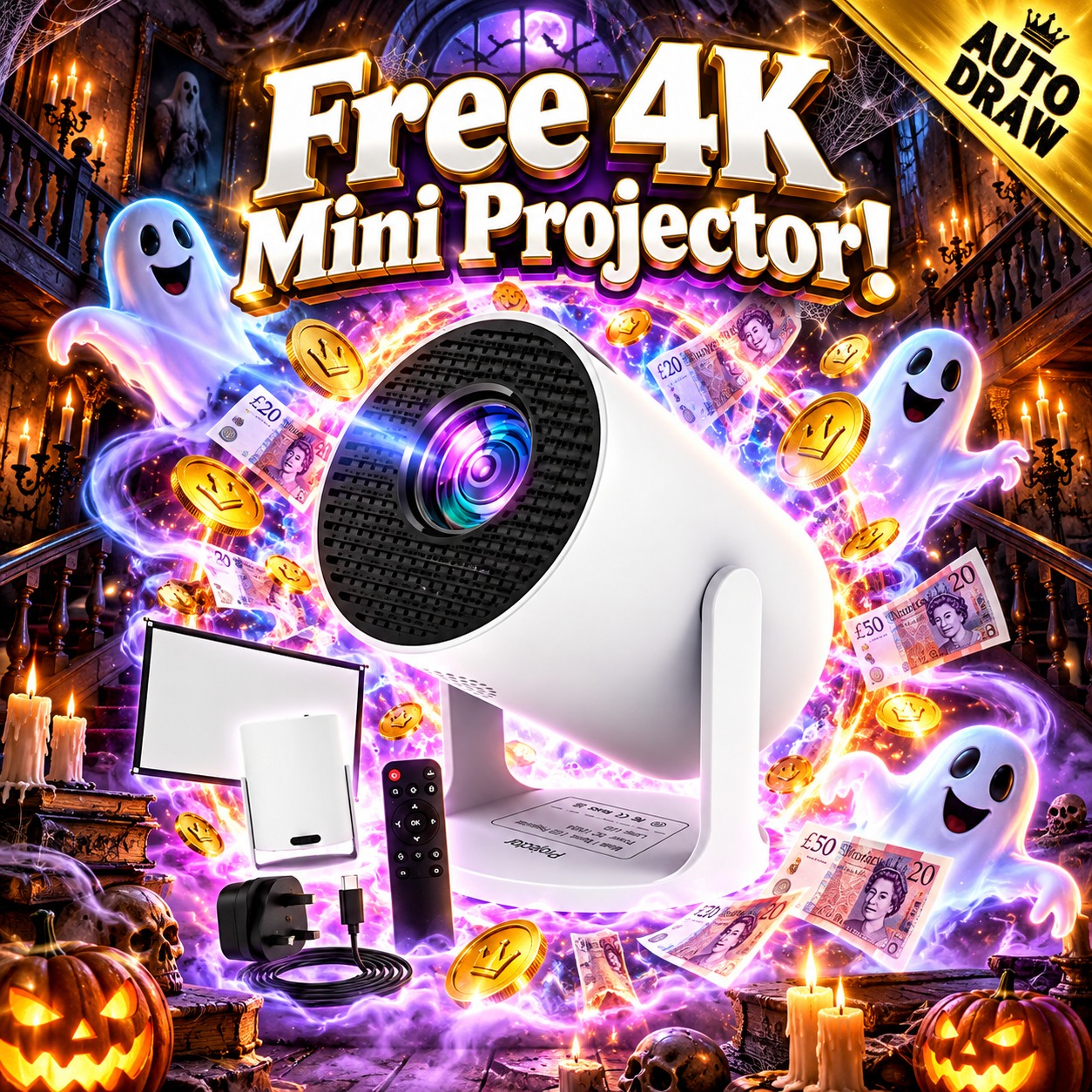 Free 4K Mini Projector! - Auto Draw
