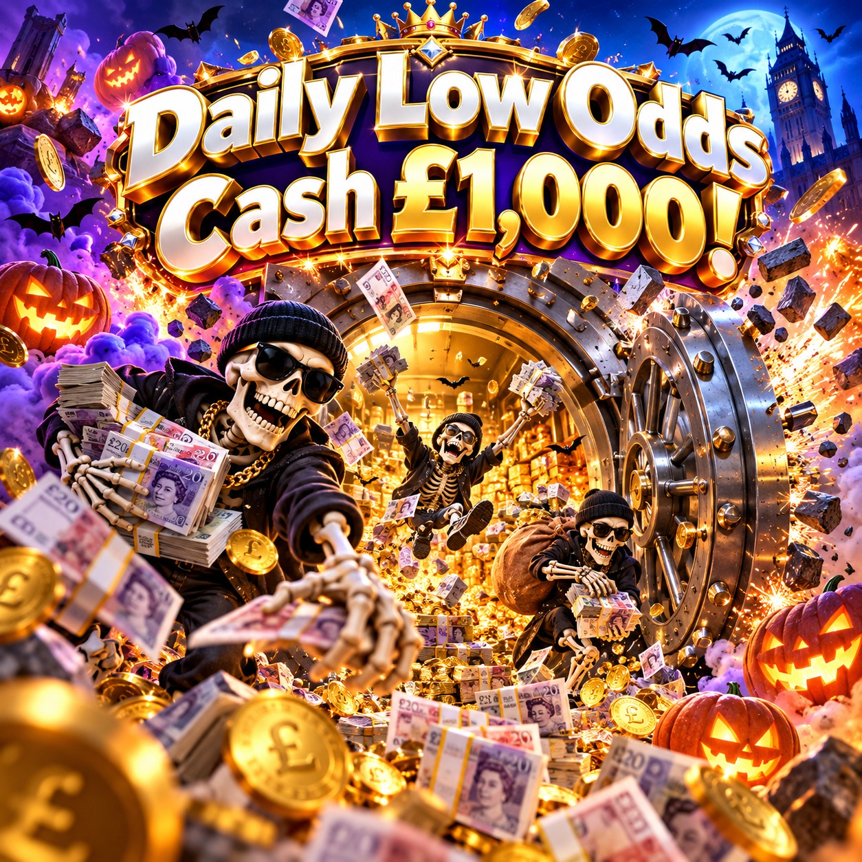Daily Low Odds Cash - £1,000! #82