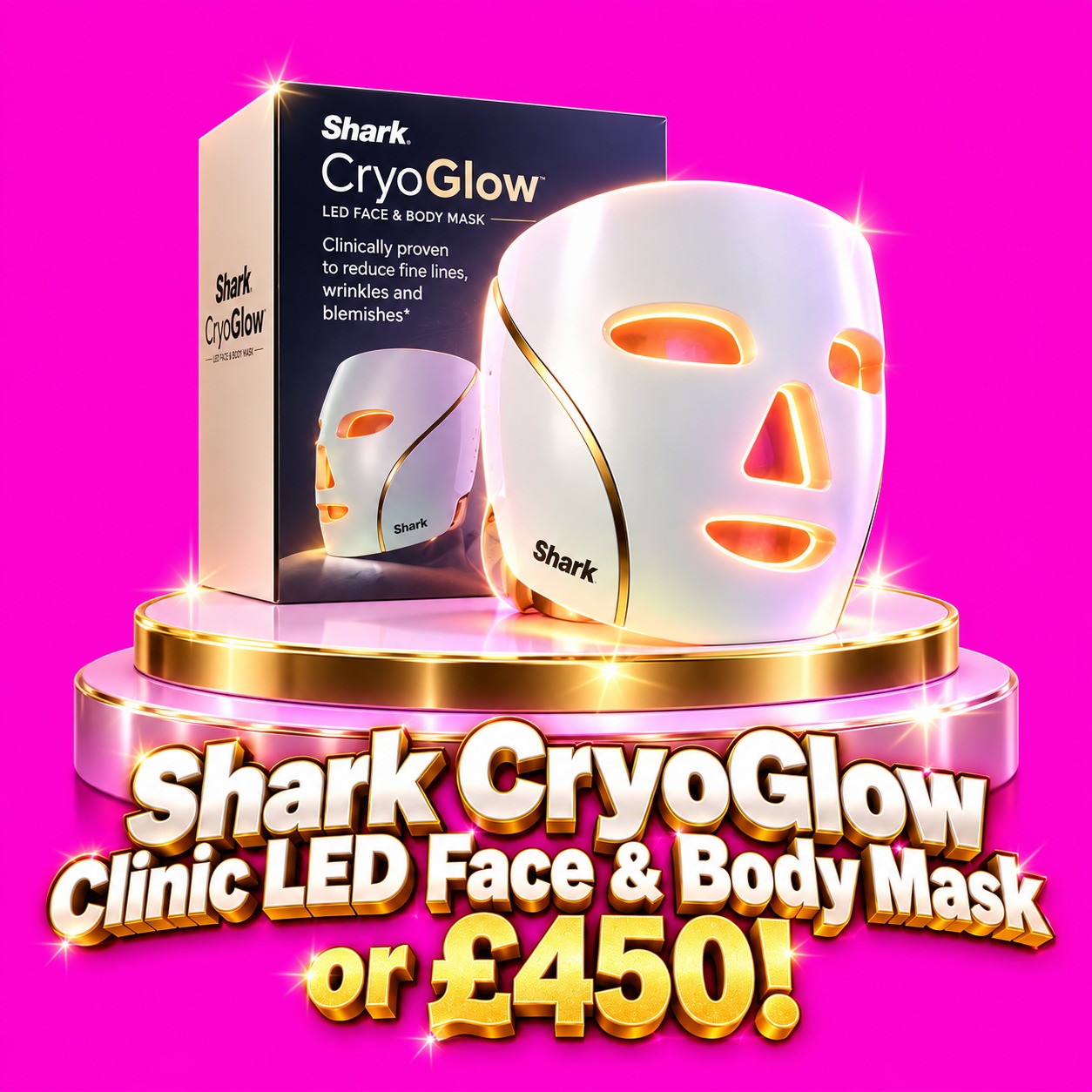 Shark CryoGlow Clinic LED Face and Body Mask or £450!