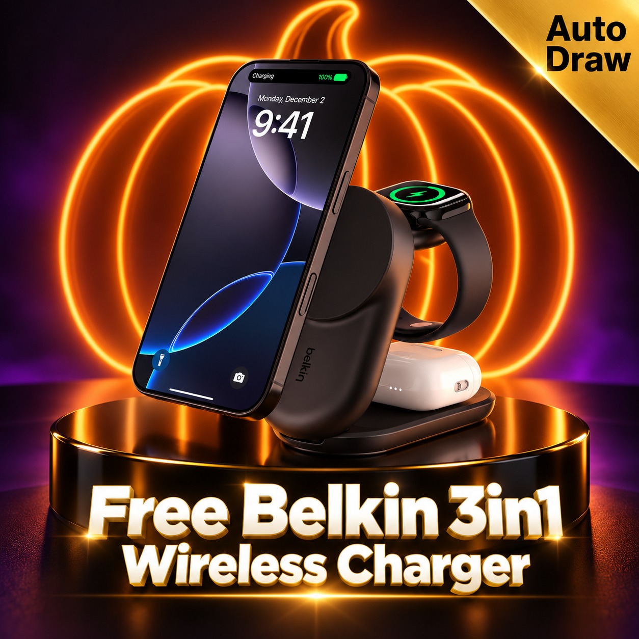 Free Belkin 3in1 Wireless Charger! - Auto Draw