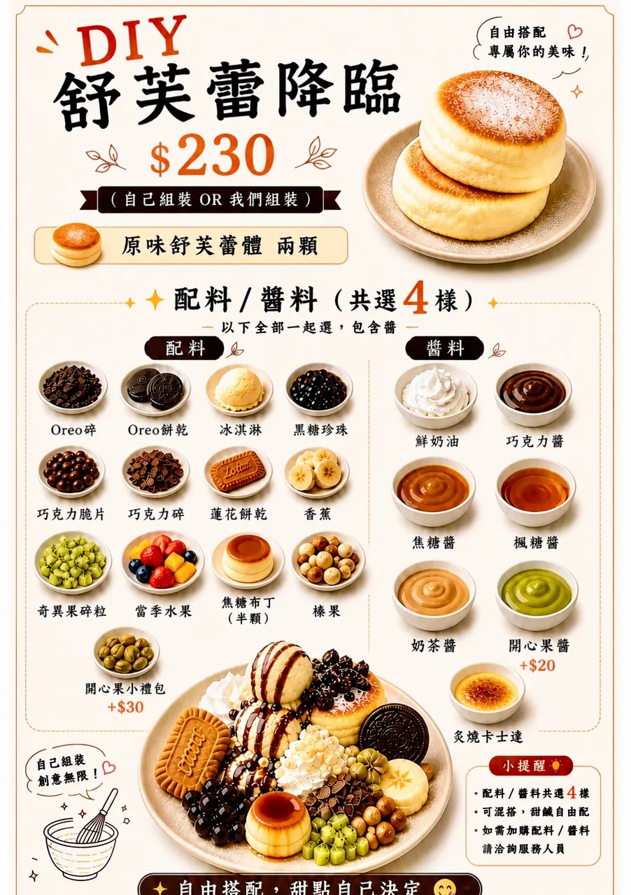 Amber 日式舒芙蕾&可麗餅 菜單第 4 張，點擊放大