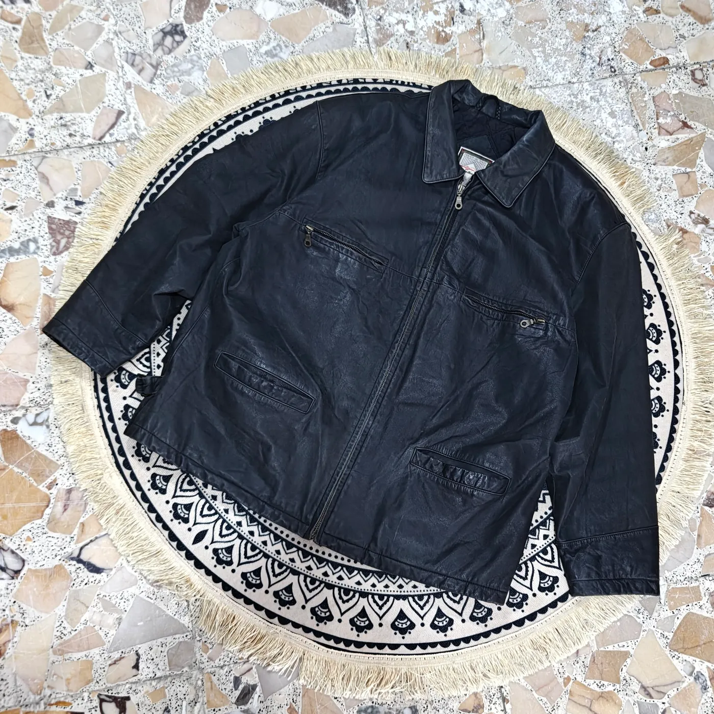 جاكيت جلد طبيعي أسود | Black Genuine Leather Jacket