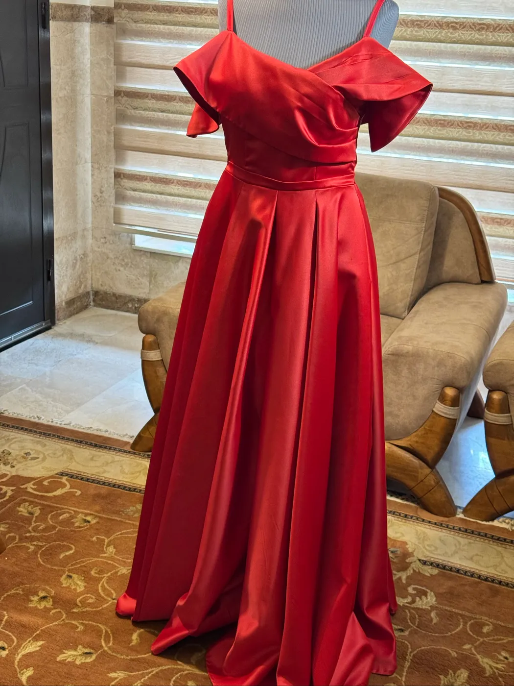 فستان سهرة أحمر نسائي | Women's Red Evening Dress