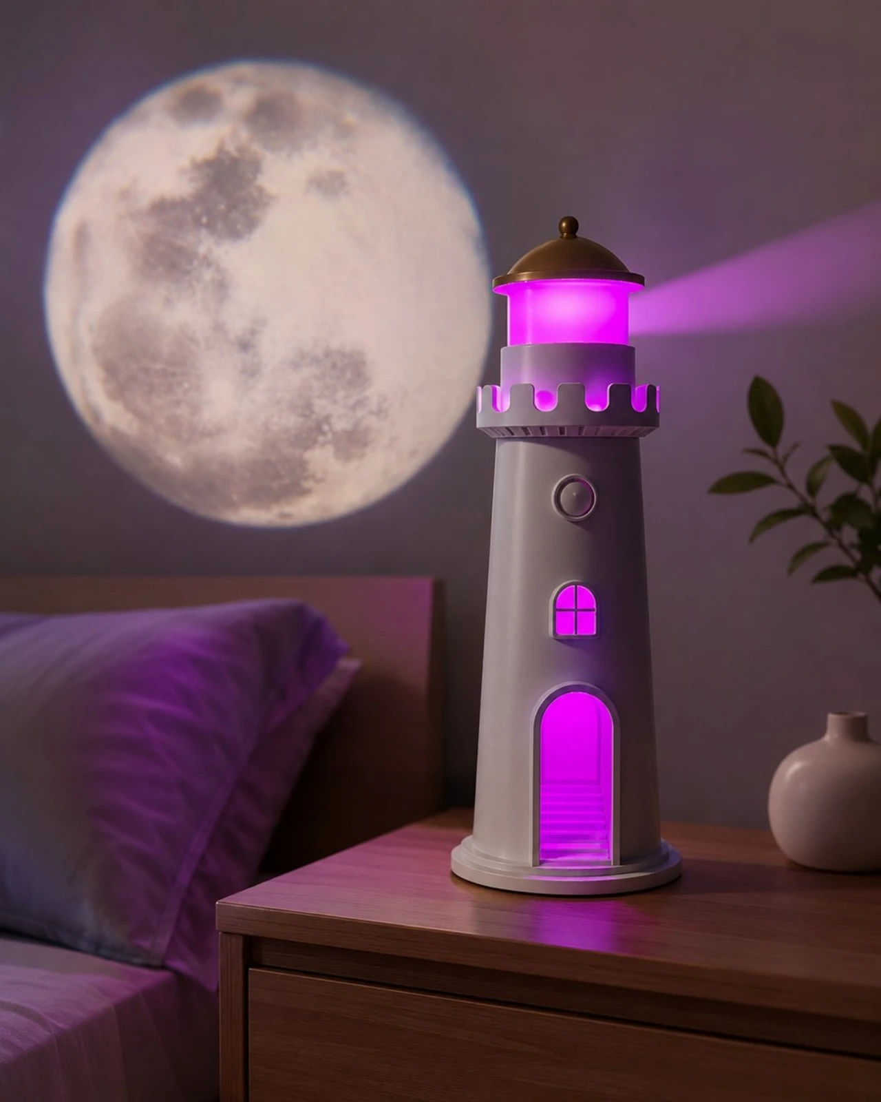 منارة بحريه ضوئيه مع جهاز عرض القمر | Lighthouse Projector Lamp with Moon Proje...